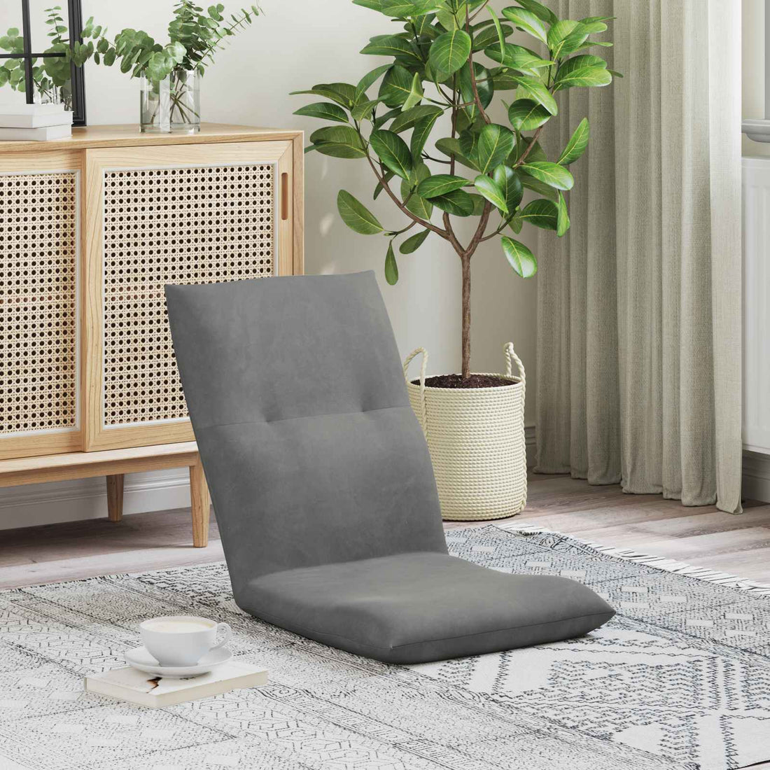vidaXL Sillón ajustable Gris oscuro Terciopelo