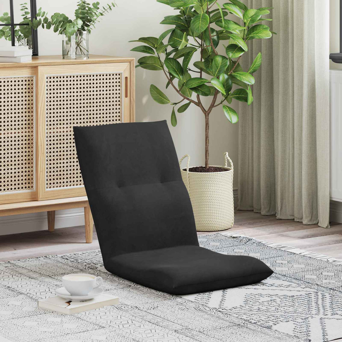 vidaXL Sillón ajustable Negro Terciopelo
