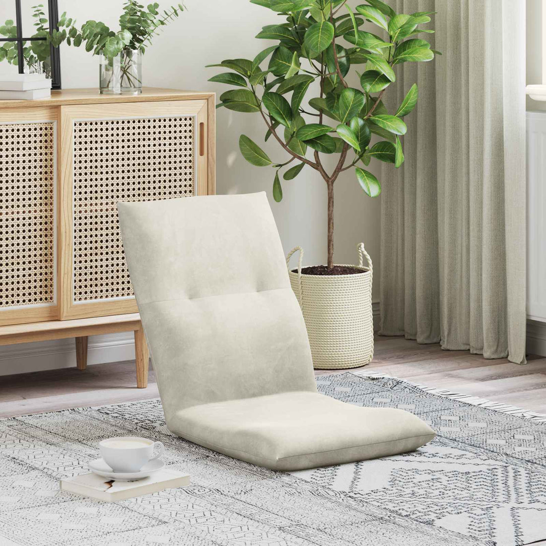 vidaXL Sillón ajustable Crema Terciopelo