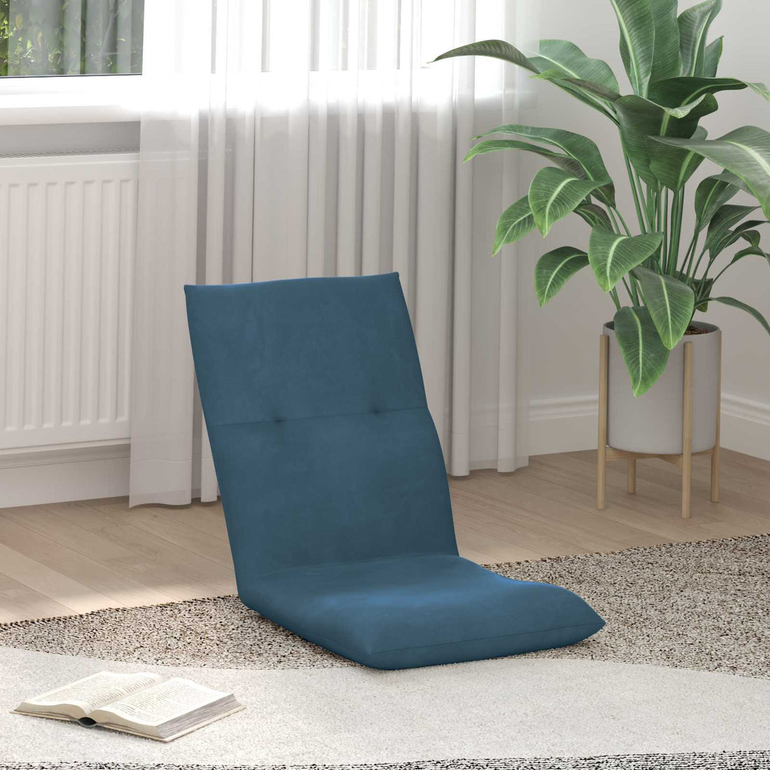 vidaXL Sillón ajustable Azul Terciopelo