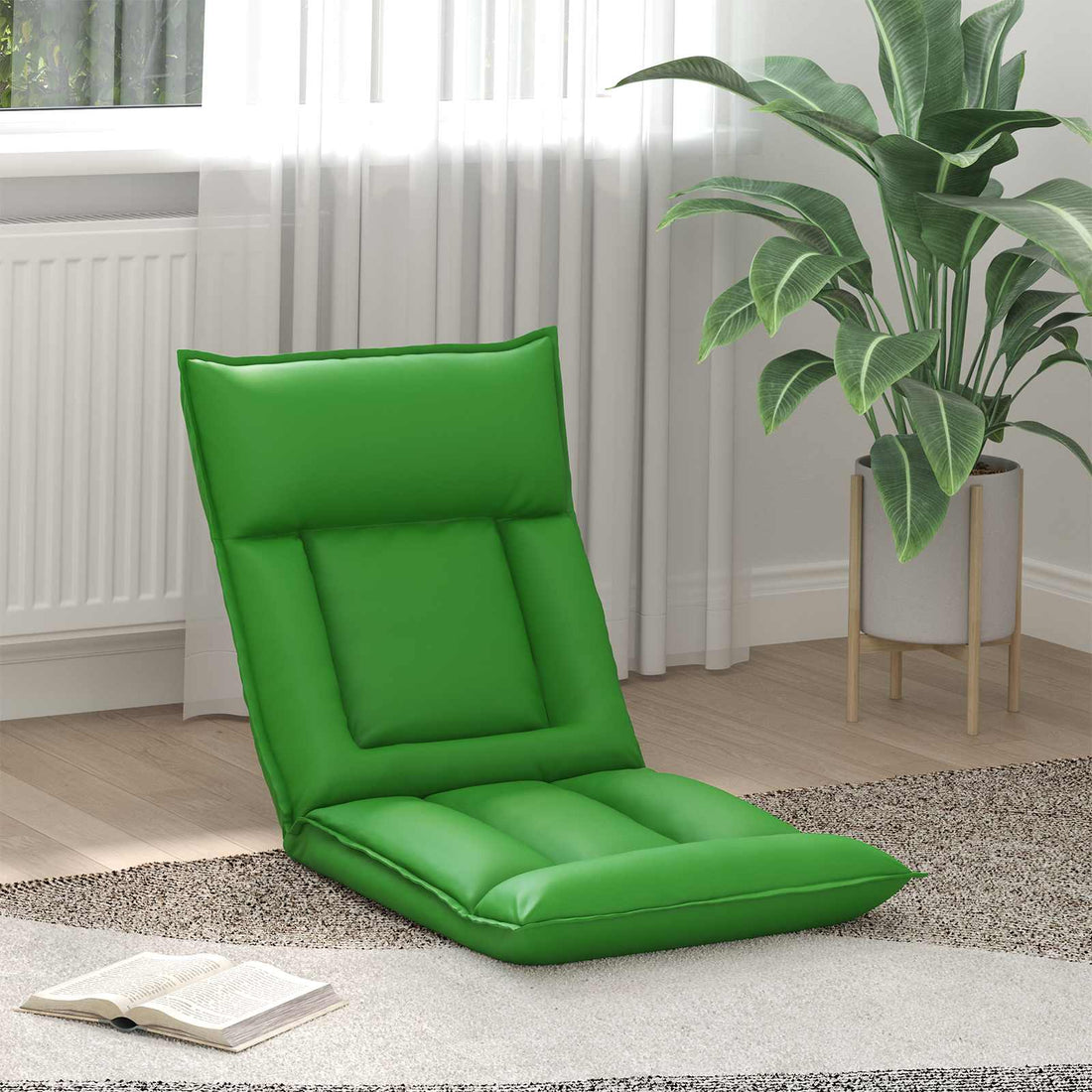 vidaXL Sillón ajustable Gris Cuero sintético