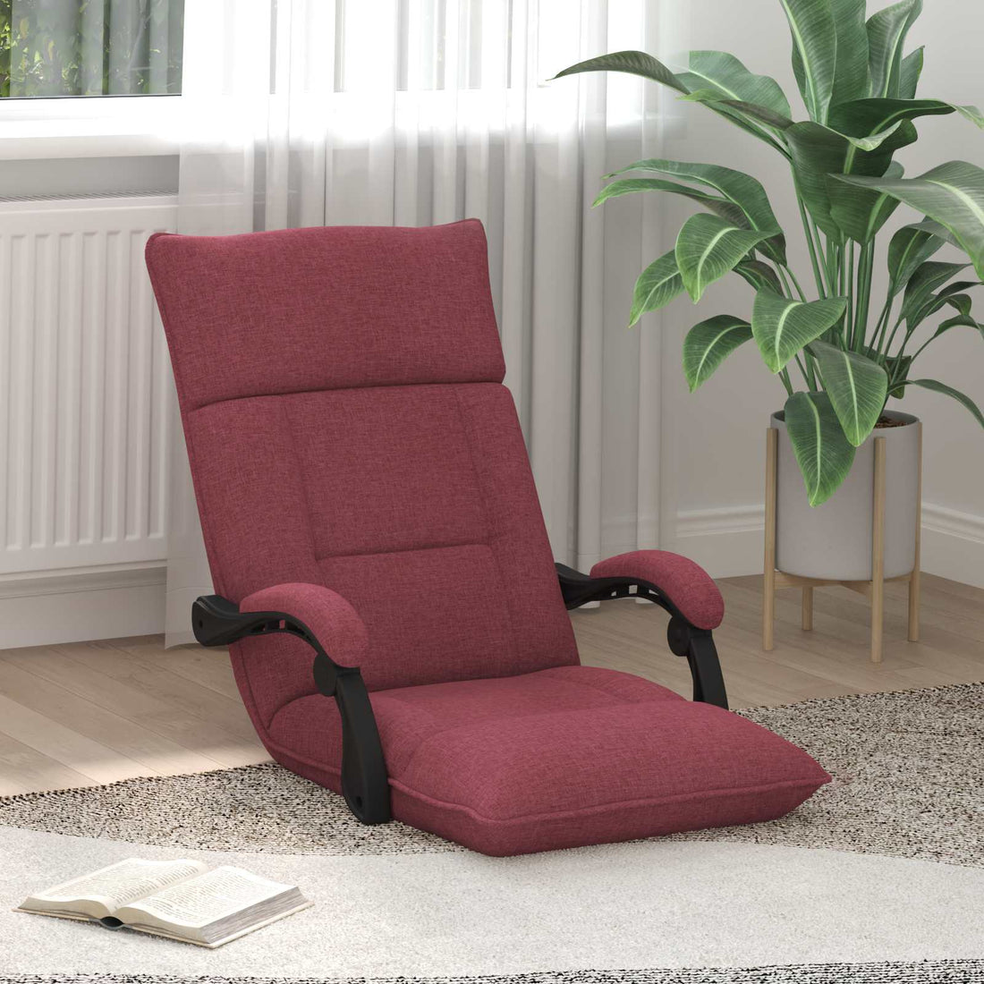vidaXL Sillón ajustable Rojo vino Tela