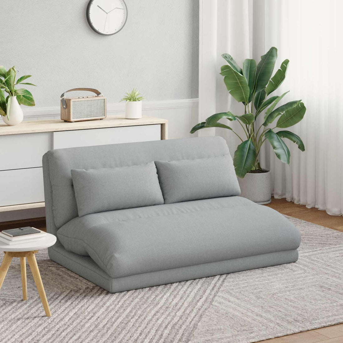 vidaXL Sillón ajustable Gris Claro Tela