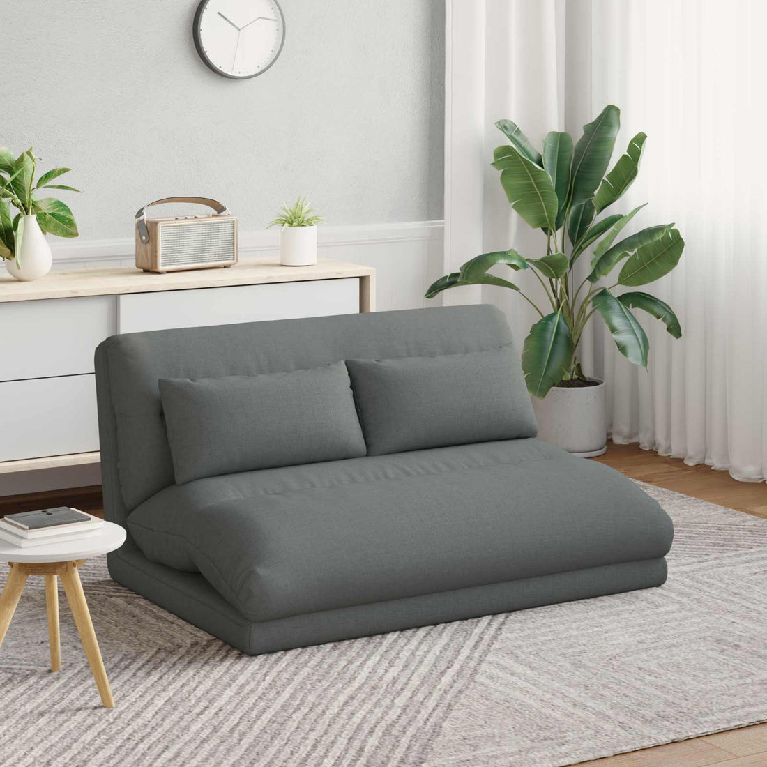 vidaXL Sillón ajustable Gris oscuro Tela