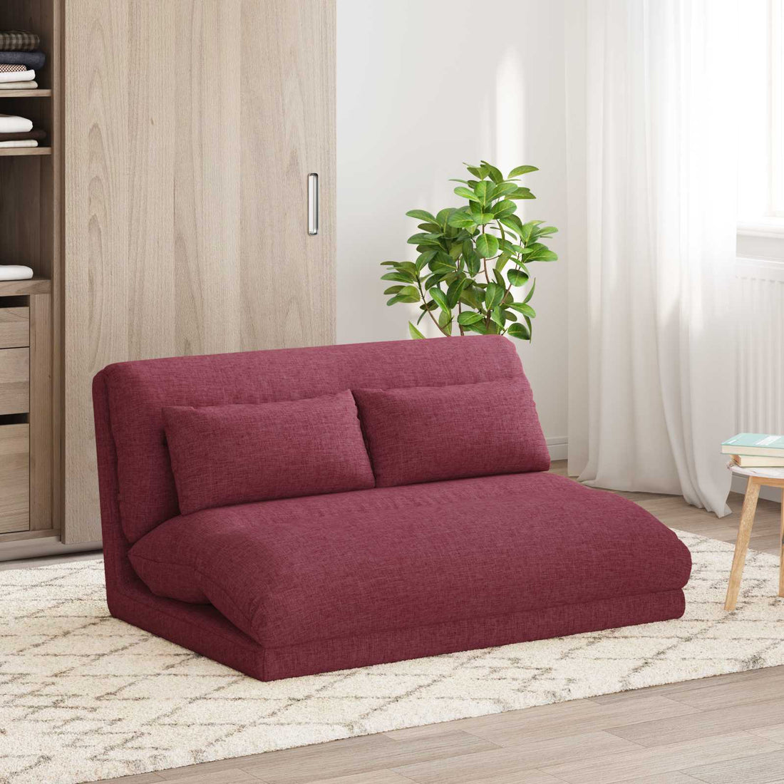 vidaXL Sillón ajustable Rojo vino Tela