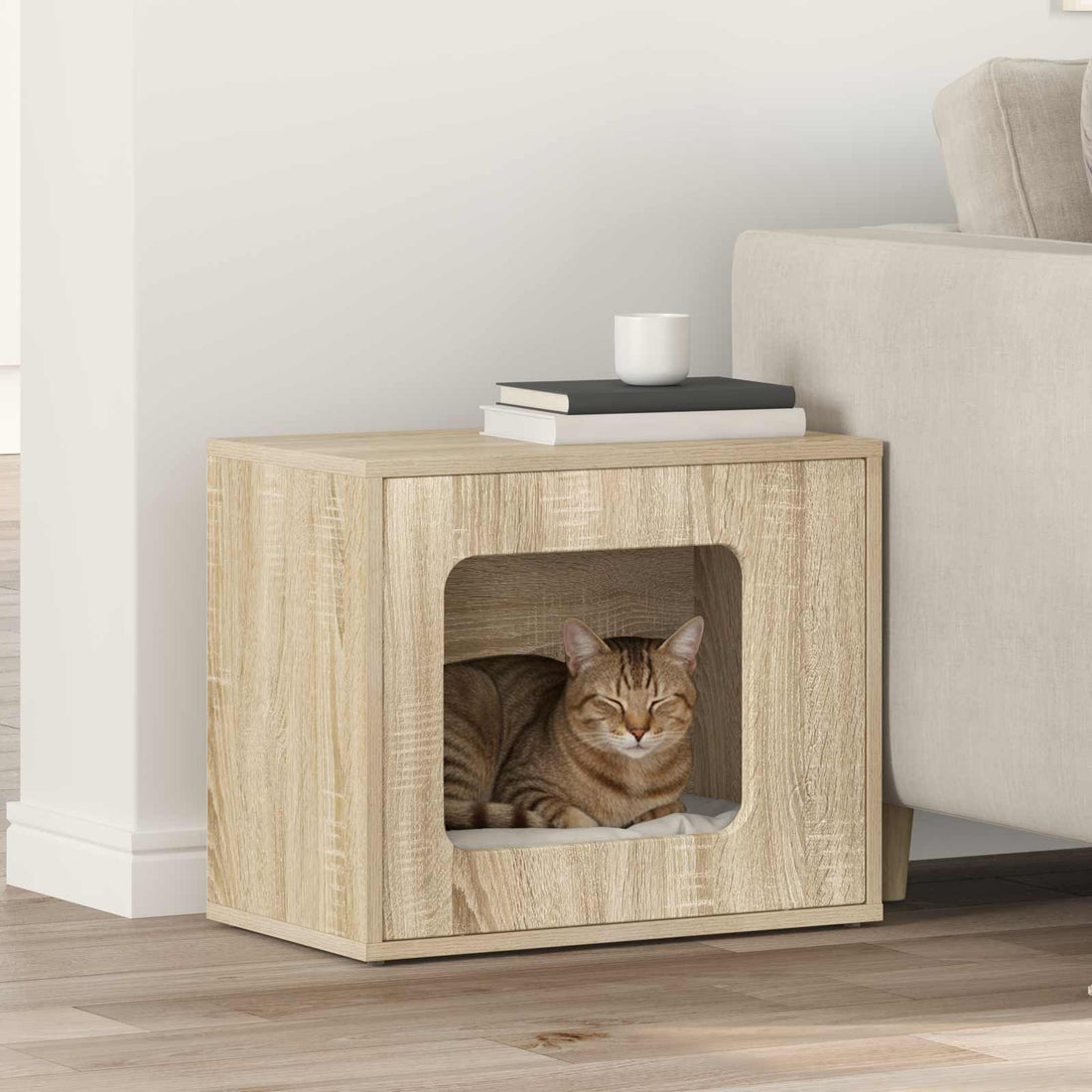 vidaXL Casa para Gatos Sonoma 51 x 30 x 42,5 cm Madera de ingeniería