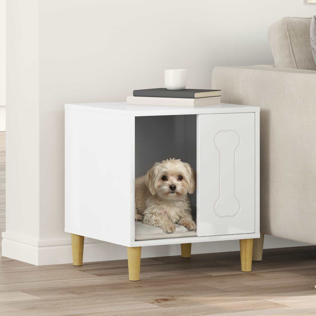 vidaXL Casa para perros Brillante 44 x 42 x 49 cm Madera de ingeniería