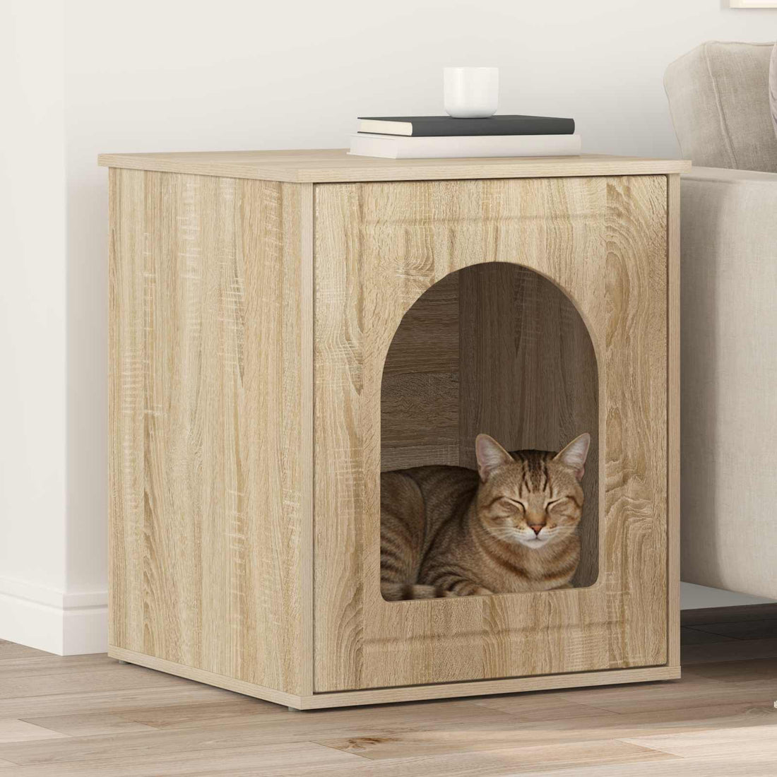 vidaXL Casa para Gatos Sonoma 53 x 52 x 62 cm Madera de ingeniería