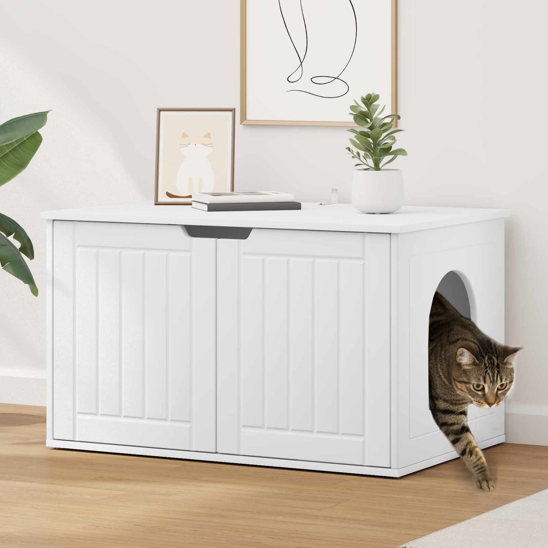 vidaXL Casa para Gatos 85 x 55 x 50,5 cm Madera de ingeniería