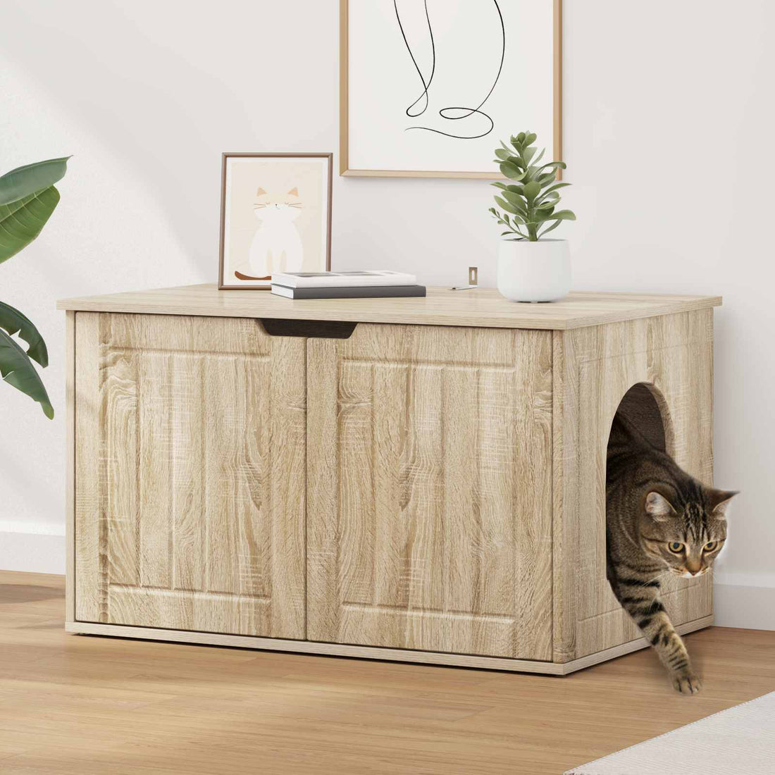 vidaXL Casa para Gatos Sonoma 85 x 55 x 50,5 cm Madera de ingeniería