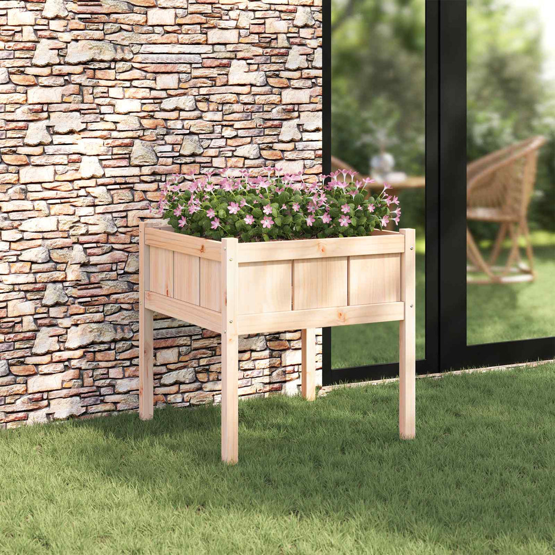 vidaXL Macetero de Jardín Naturaleza 70 x 70 x 70 cm