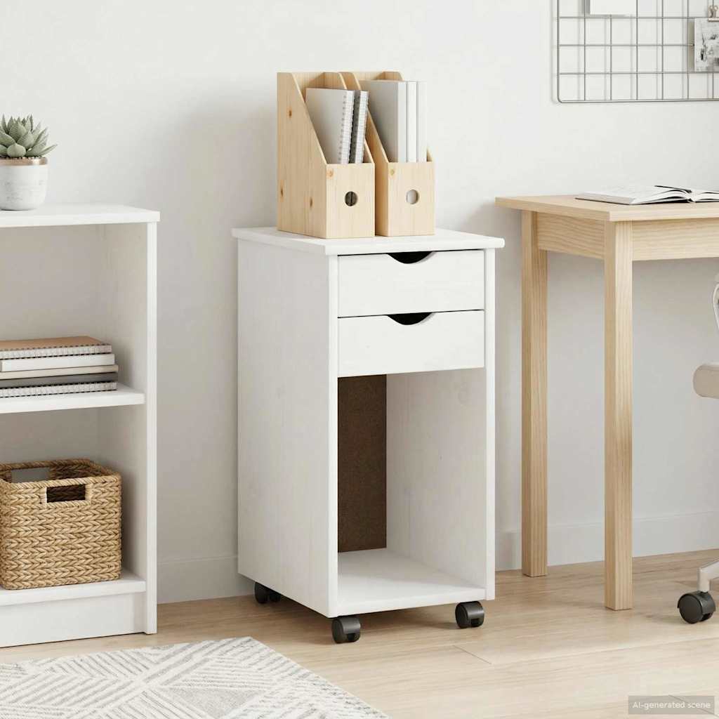 vidaXL Gabinete rodante 34 x 39 x 65,5 cm Pino macizo