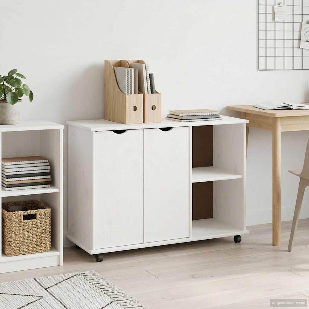 vidaXL Gabinete rodante 100 x 39 x 65,5 cm Madera de Pino Macizo