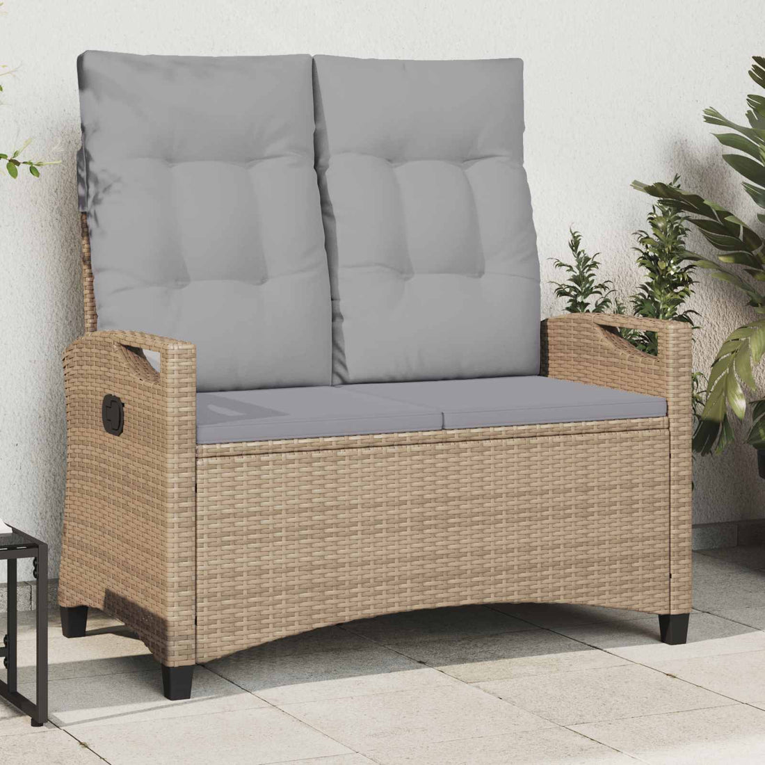 vidaXL Banco de jardín Beige y Gris Claro 105 x 60 x 112 cm