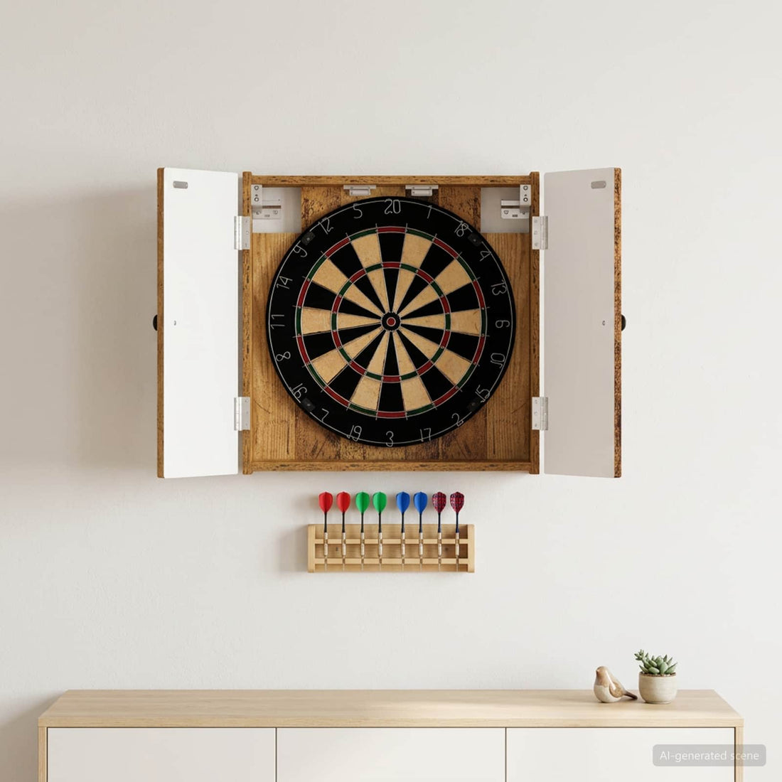 vidaXL Armario para dianas EDE Madera envejecida 52,5 x 10,5 x 53,5 cm