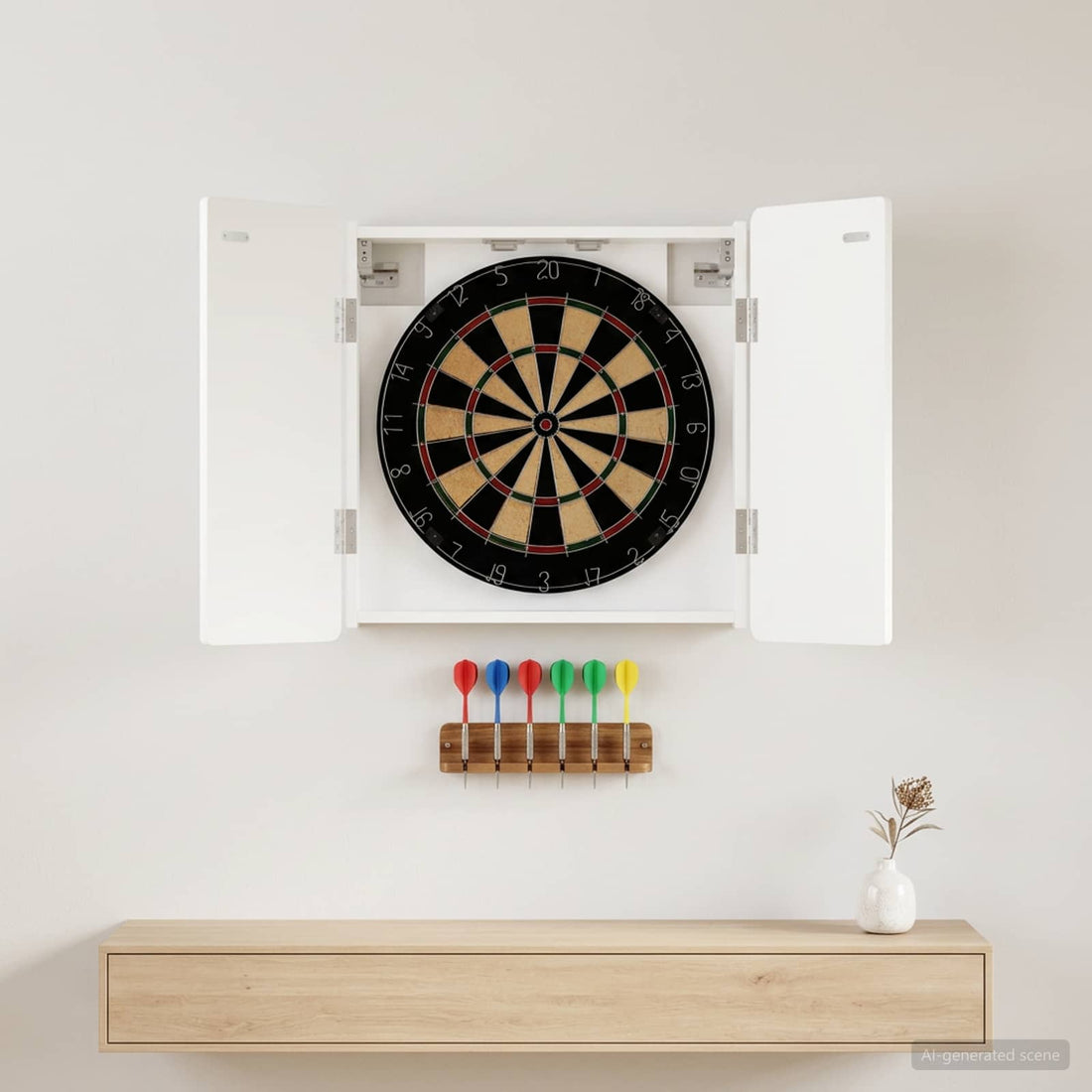 vidaXL Armario para dianas ZWOLLE Blanco 52,5 x 10,5 x 57,5 cm
