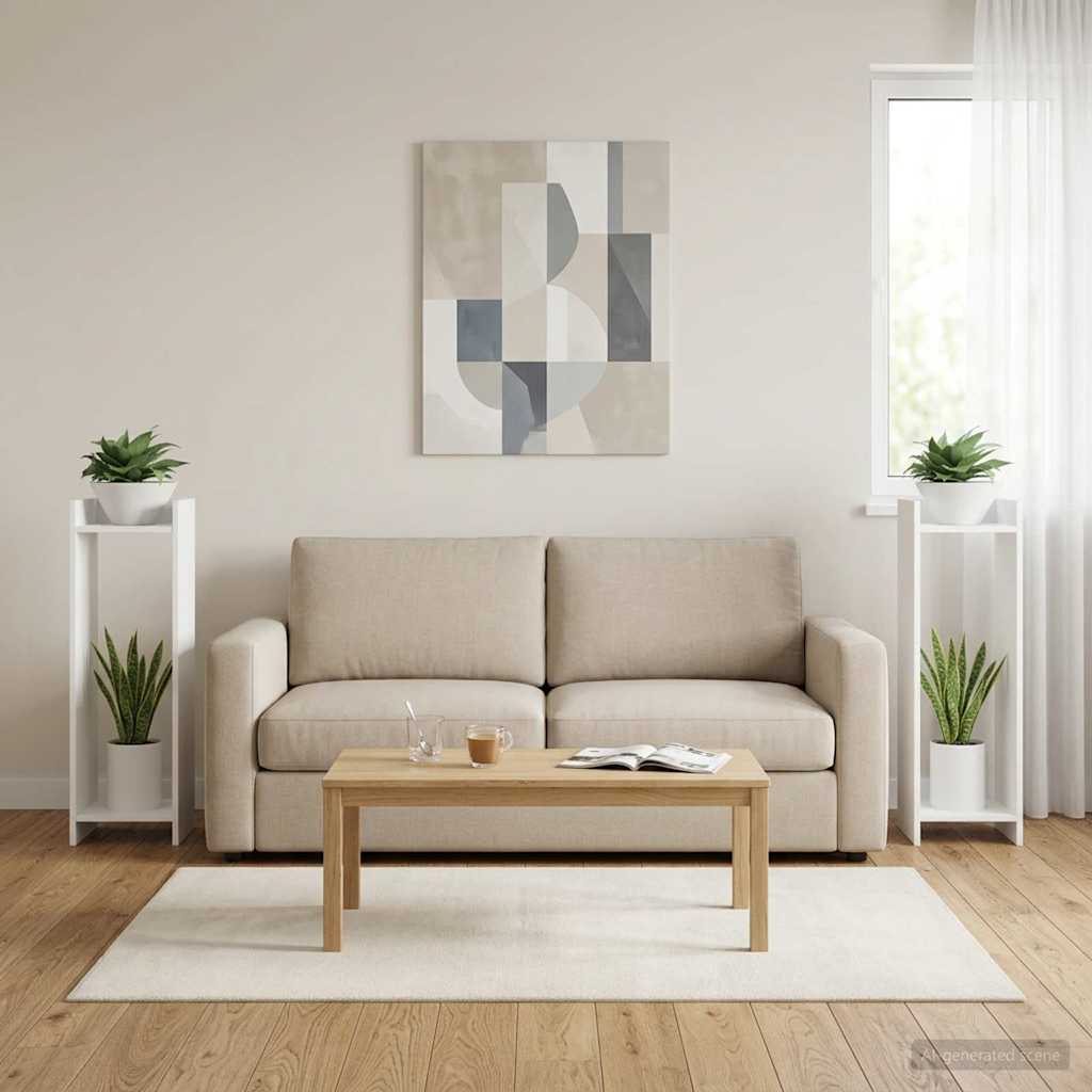 vidaXL Soporte de plantas 2 uds. Blanco 30 x 30 x 100 cm