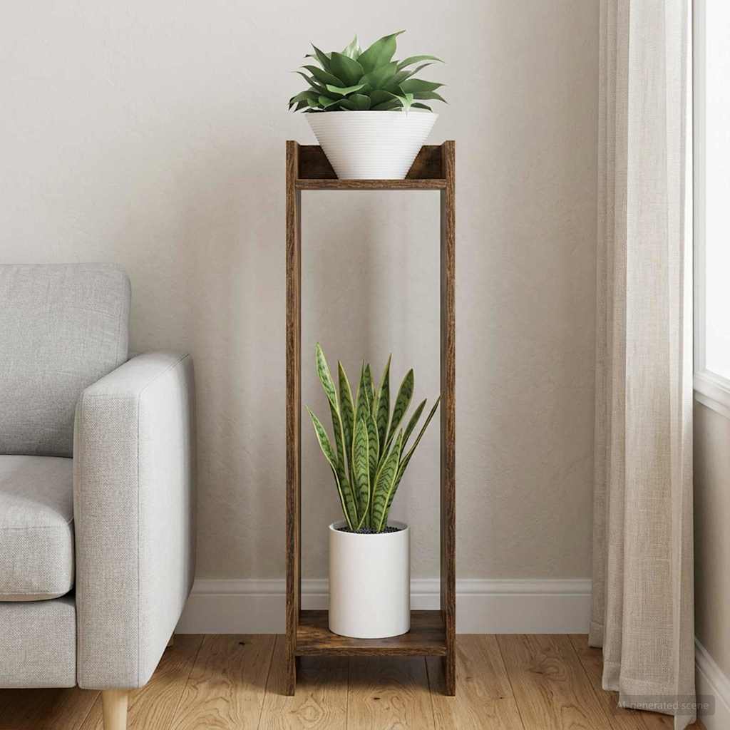 vidaXL Soporte de plantas Roble Ahumado 30 x 30 x 100 cm
