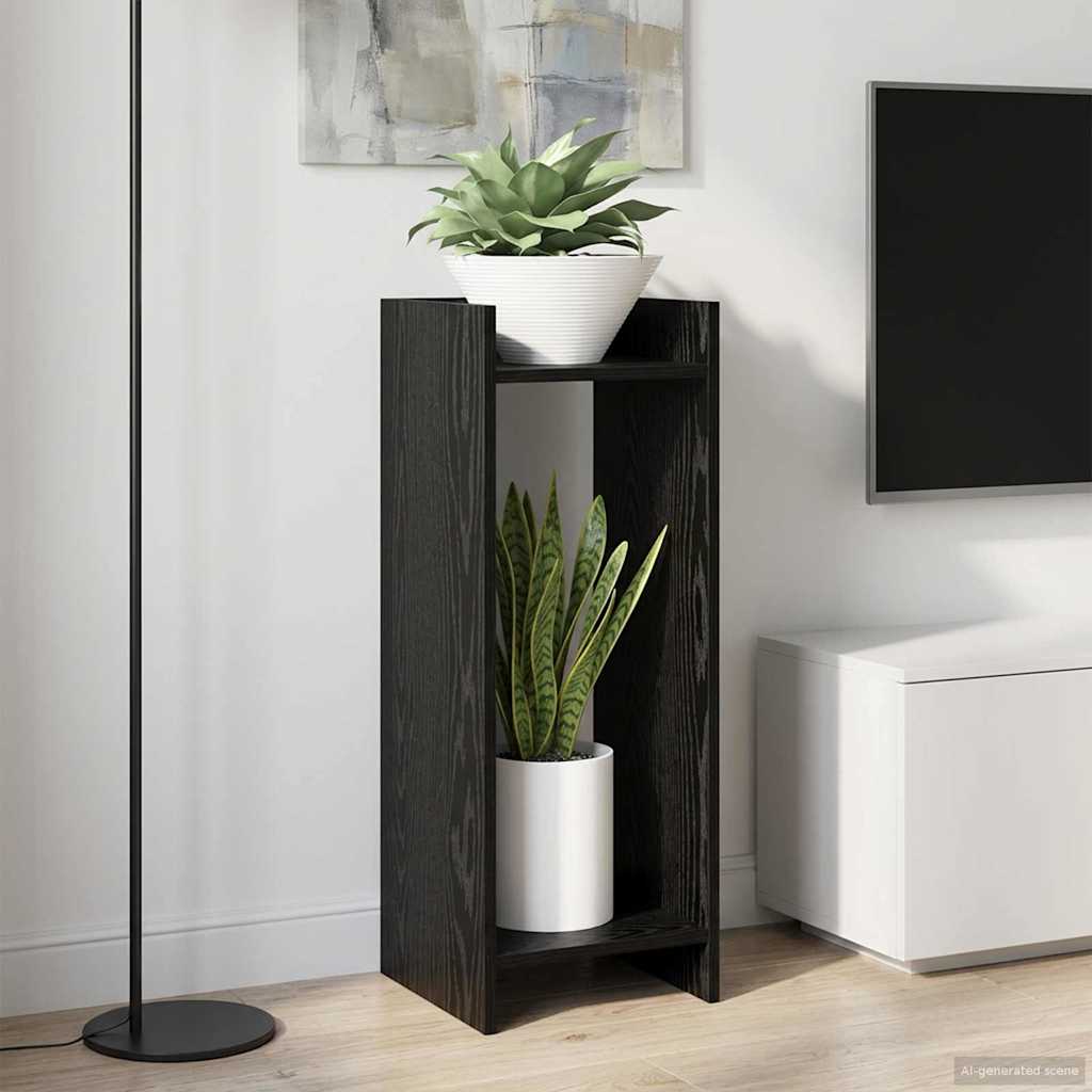 vidaXL Soporte de plantas 2 uds. Roble Negro 30 x 30 x 80 cm