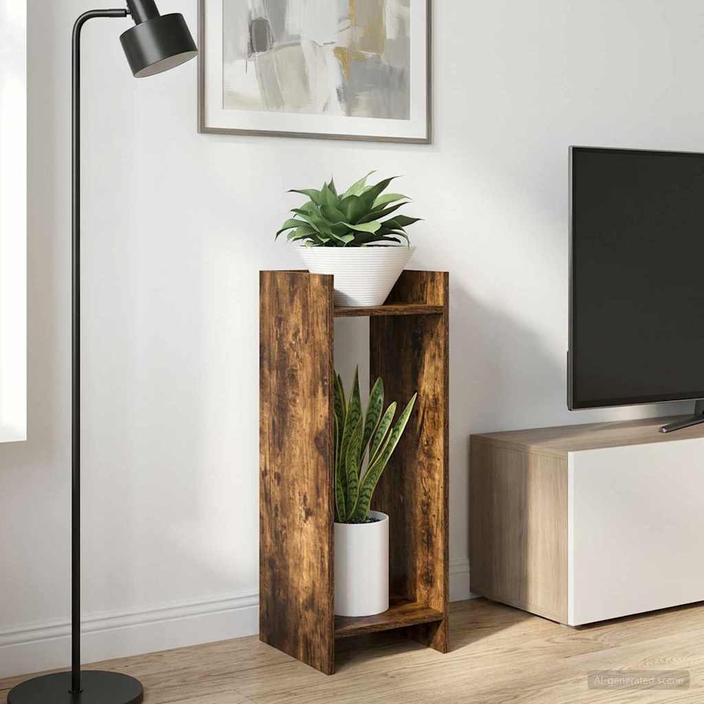 vidaXL Soporte de plantas 2 uds. Roble Ahumado 30 x 30 x 80 cm