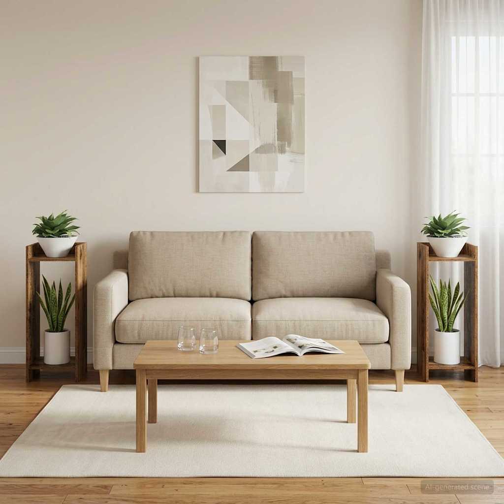 vidaXL Soporte de plantas 2 uds. Madera envejecida 30 x 30 x 80 cm