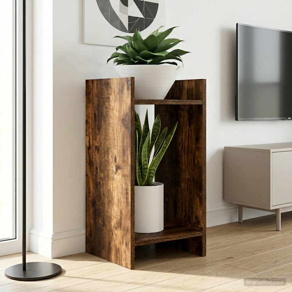 vidaXL Soporte de plantas 2 uds. Roble Ahumado 30 x 30 x 60 cm