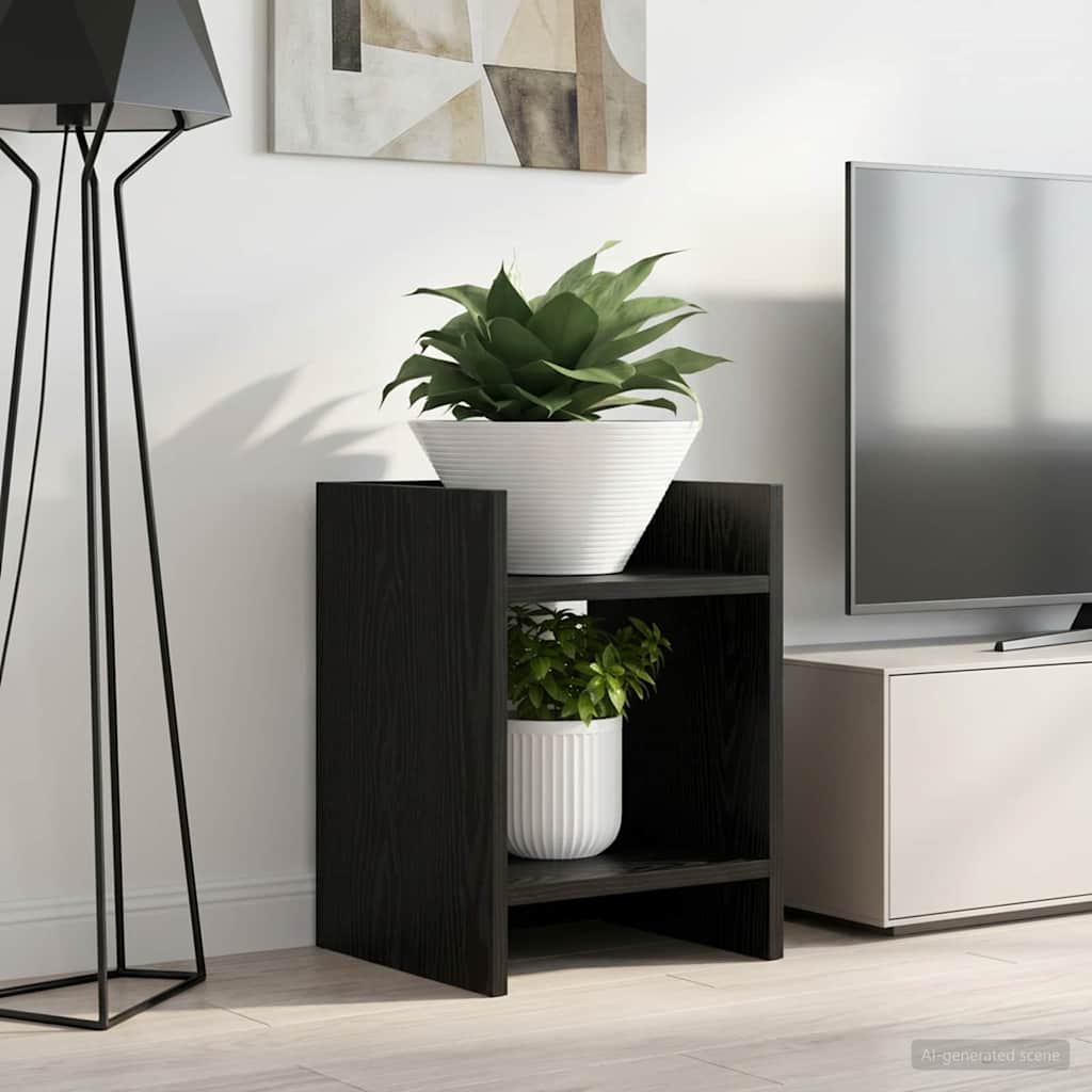 vidaXL Soporte de plantas 2 uds. Roble Negro 30 x 30 x 40 cm