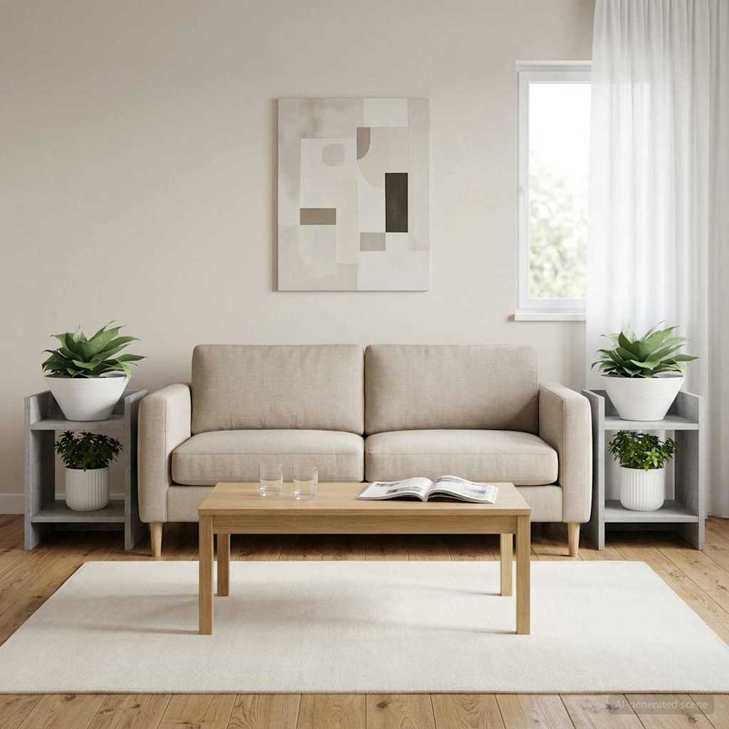 vidaXL Soporte de plantas 2 uds. Gris Hormigón 30 x 30 x 40 cm