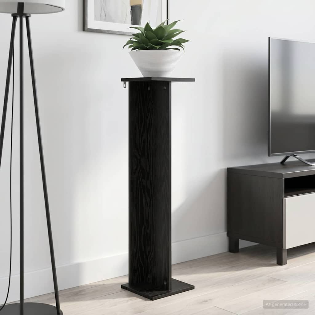 vidaXL Soporte de plantas Roble Negro 25 x 25,5 x 100,5 cm