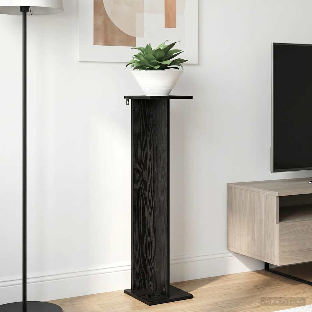 vidaXL Soporte de plantas 2 uds. Roble Negro 25 x 25,5 x 100,5 cm