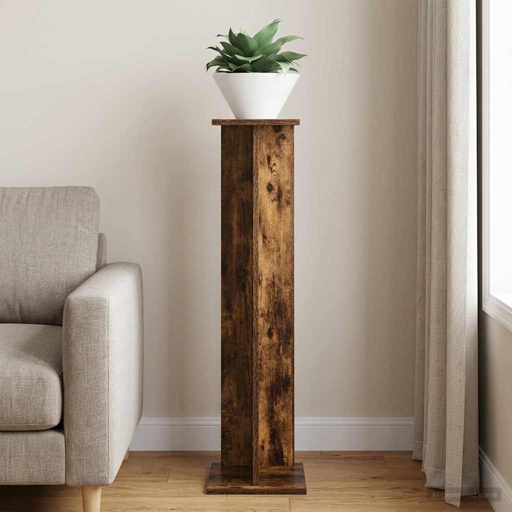 vidaXL Soporte de plantas Roble Ahumado 25 x 25,5 x 100,5 cm