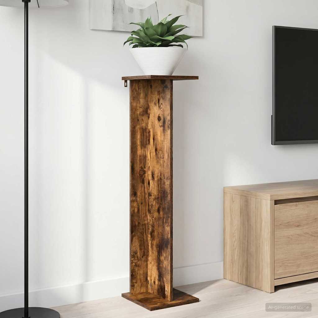 vidaXL Soporte de plantas 2 uds. Roble Ahumado 25 x 25,5 x 100,5 cm