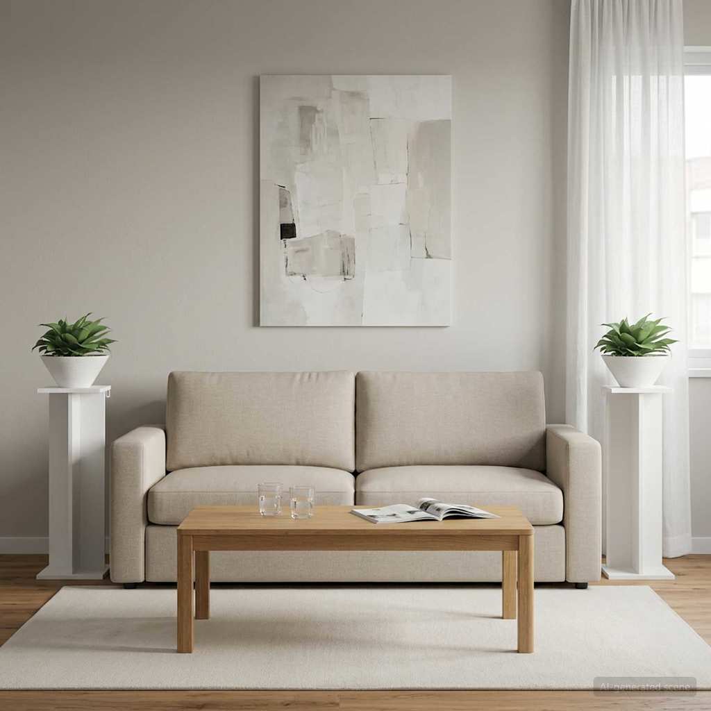 vidaXL Soporte de plantas 2 uds. Blanco 25 x 25,5 x 80,5 cm