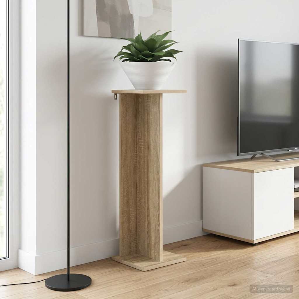 vidaXL Soporte de plantas 2 uds. Roble Sonoma 25 x 25,5 x 80,5 cm