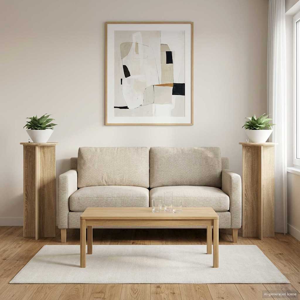vidaXL Soporte de plantas 2 uds. Roble Sonoma Ø40 x 100 cm