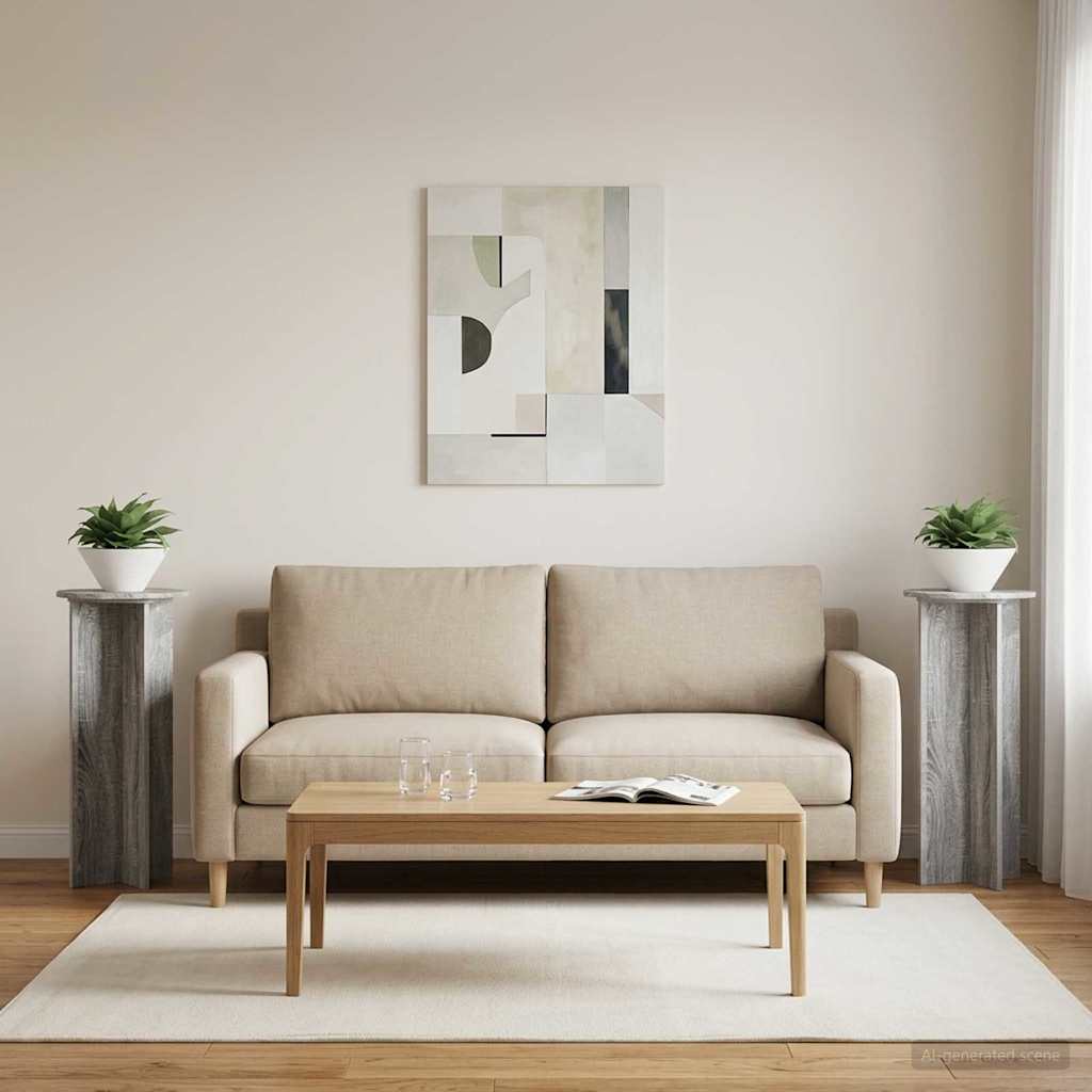 vidaXL Soporte de plantas 2 uds. Gris Sonoma Ø40 x 100 cm