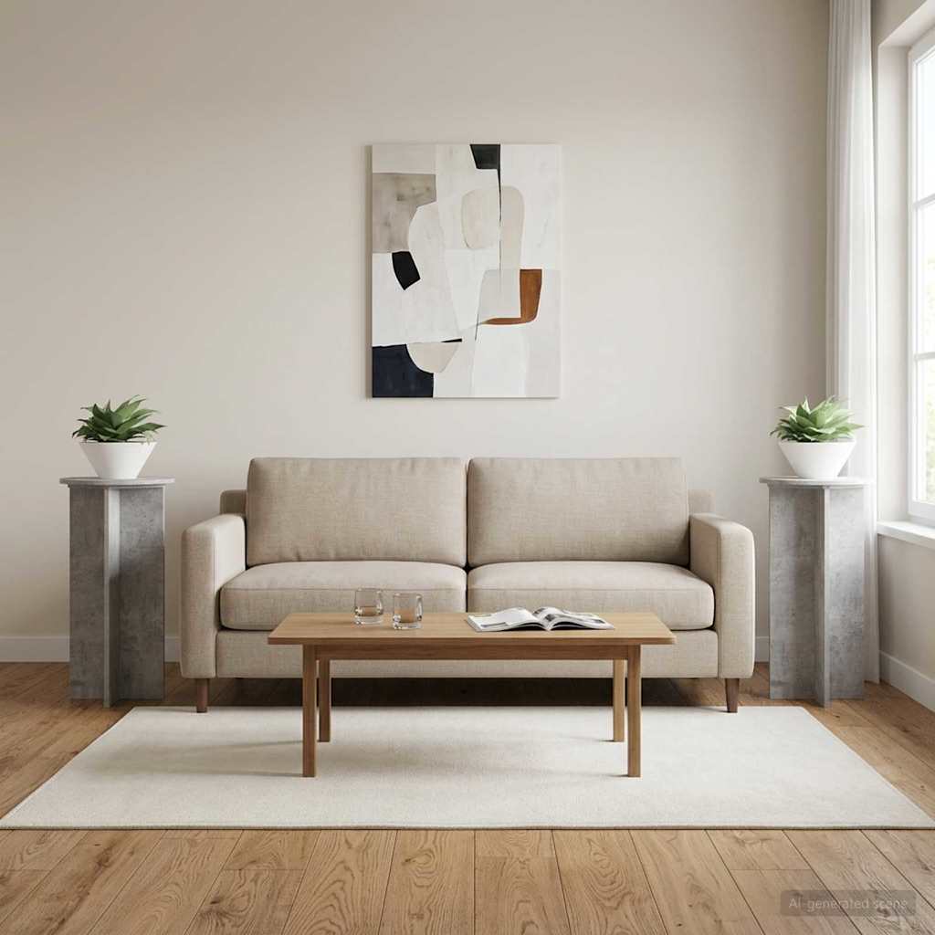 vidaXL Soporte de plantas 2 uds. Gris Hormigón 40 x 40 x 80 cm