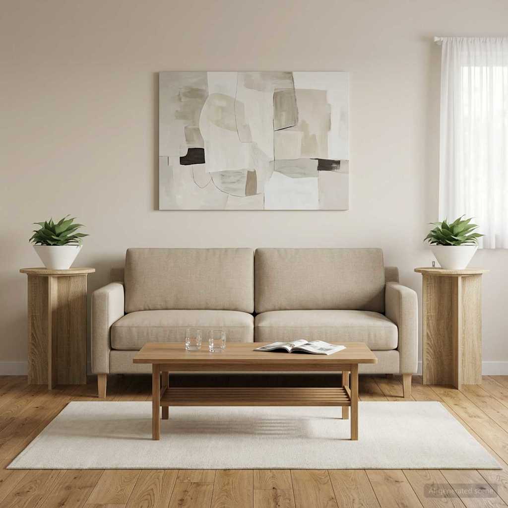 vidaXL Soporte de plantas 2 uds. Roble Sonoma Ø40 x 60 cm