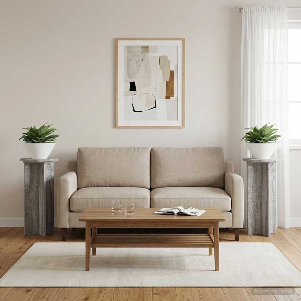 vidaXL Soporte de plantas 2 uds. Gris Sonoma 29,5 x 29,5 x 60 cm