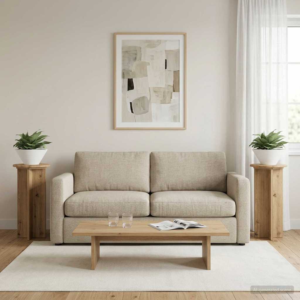 vidaXL Soporte de plantas 2 uds. Roble artisan 29,5 x 29,5 x 60 cm