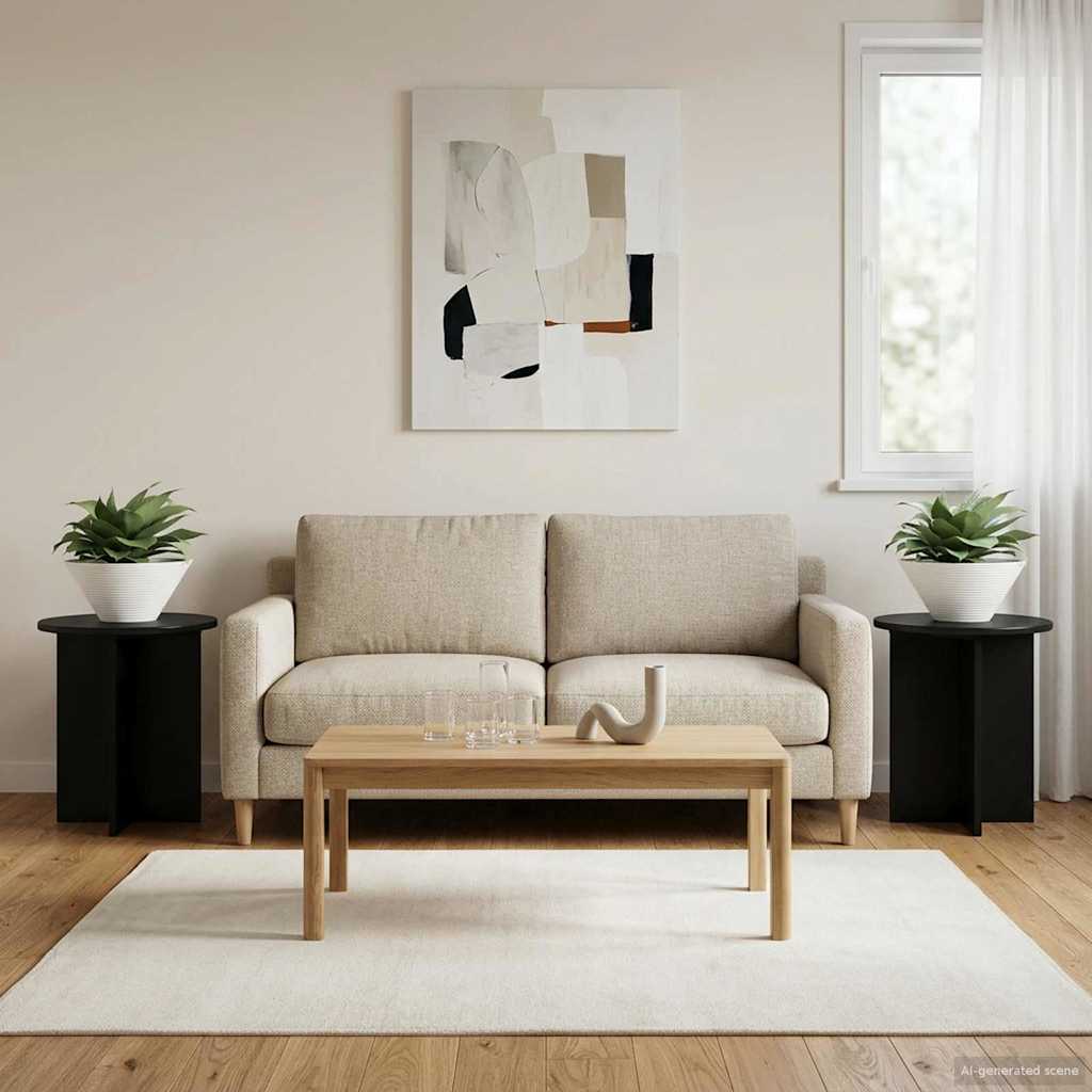 vidaXL Soporte de plantas 2 uds. Negro 40 x 40 x 40 cm