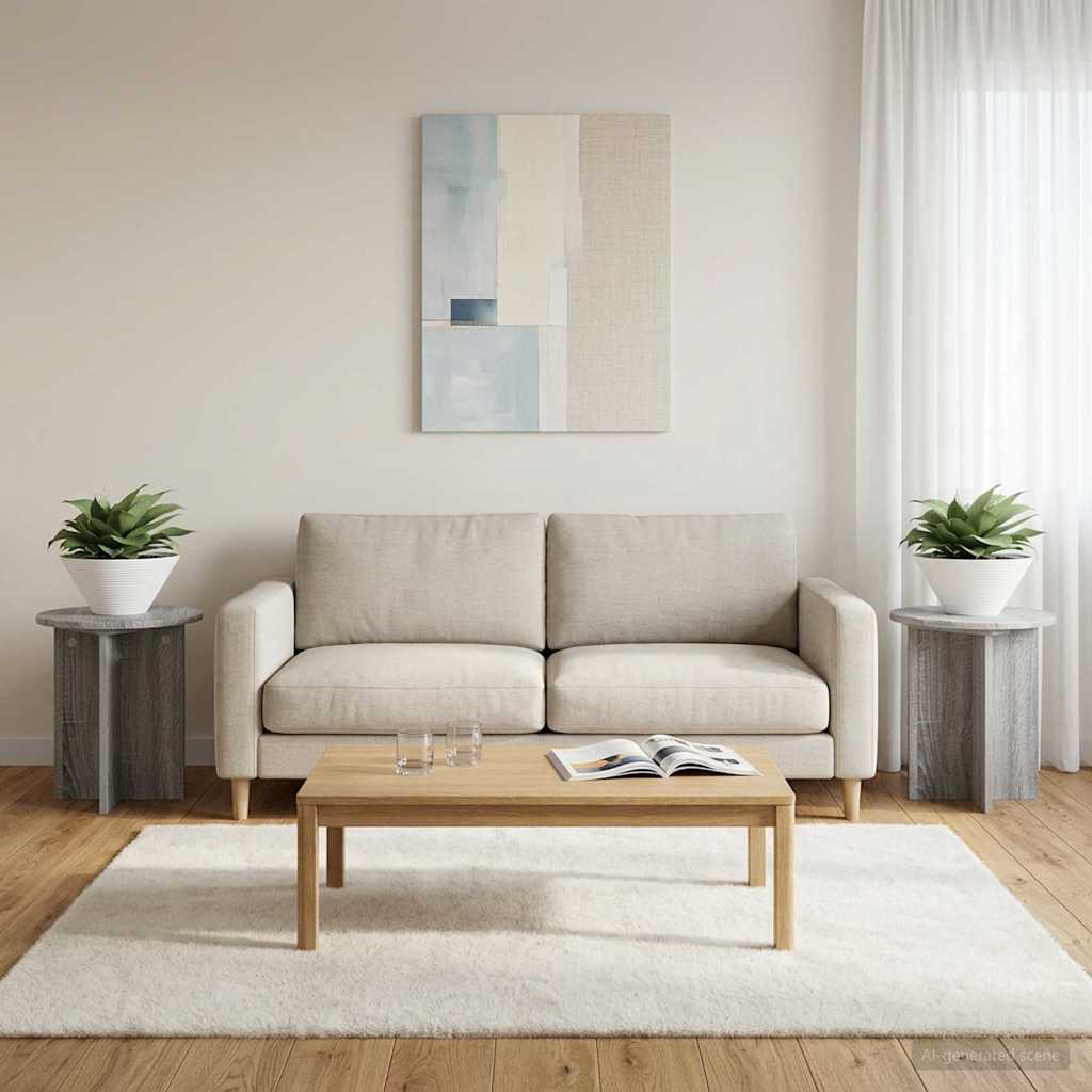 vidaXL Soporte de plantas 2 uds. Gris Sonoma 40 x 40 x 40 cm