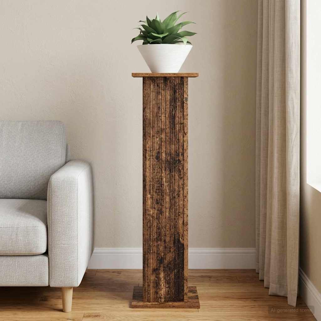 vidaXL Soporte de plantas Madera envejecida 30,5 x 30 x 100,5 cm