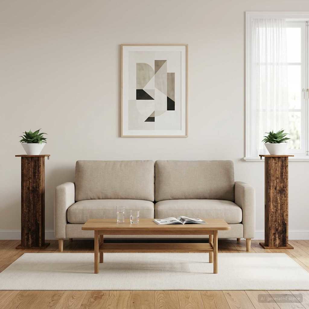 vidaXL Soporte de plantas 2 uds. Madera envejecida