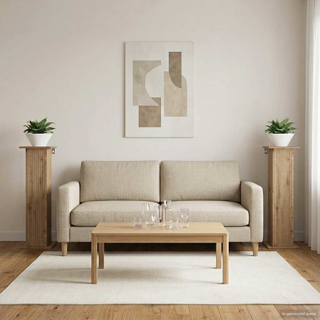 vidaXL Soporte de plantas 2 uds. Roble artisan 30,5 x 30 x 100,5 cm