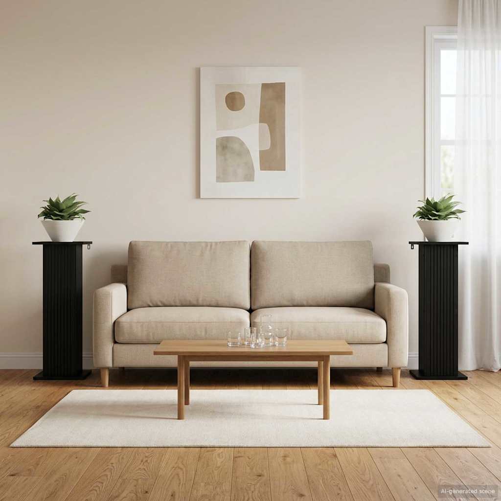 vidaXL Soporte de plantas 2 uds. Negro 30,5 x 30 x 80,5 cm