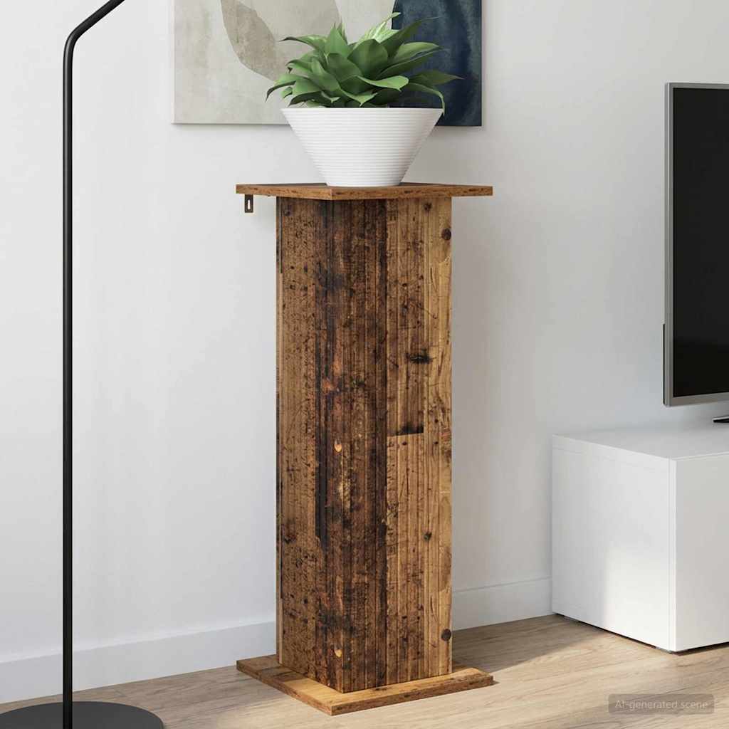 vidaXL Soporte de plantas Madera envejecida 30,5 x 30 x 80,5 cm