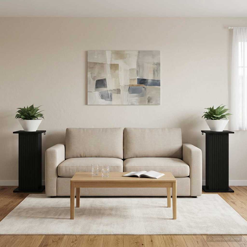 vidaXL Soporte de plantas 2 uds. Negro 30,5 x 30 x 60,5 cm