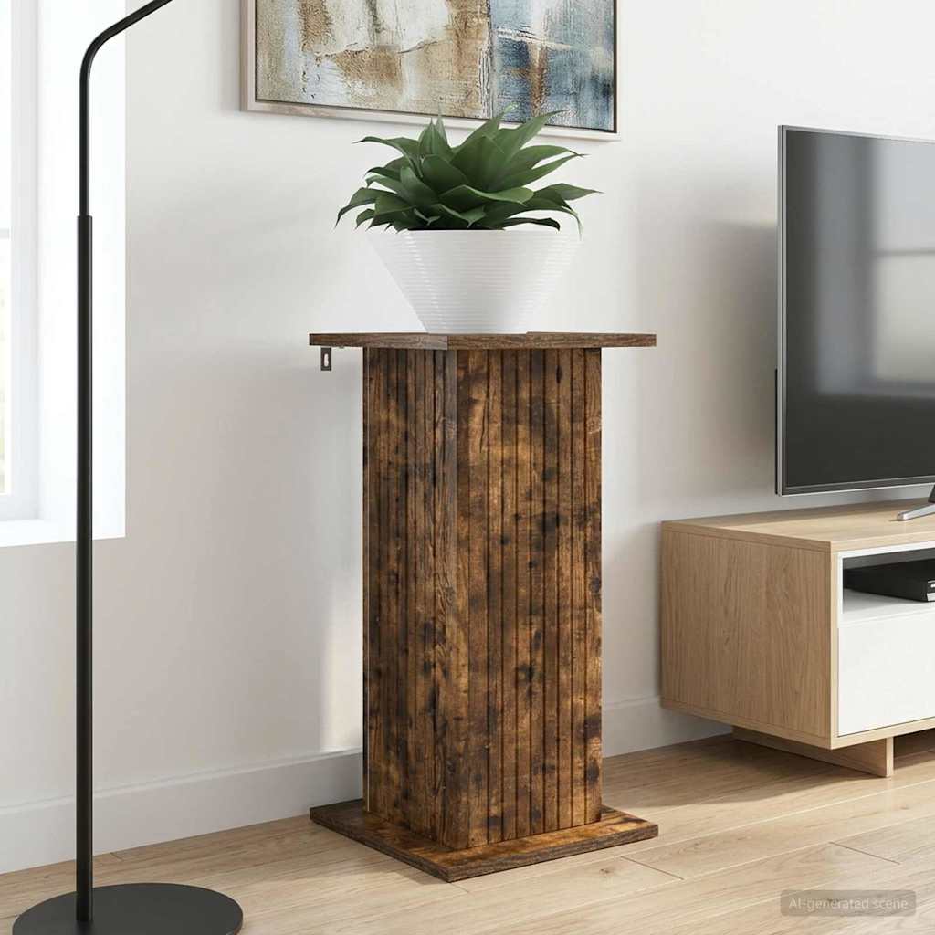 vidaXL Soporte de plantas 2 uds. Roble Ahumado 30,5 x 30 x 60,5 cm