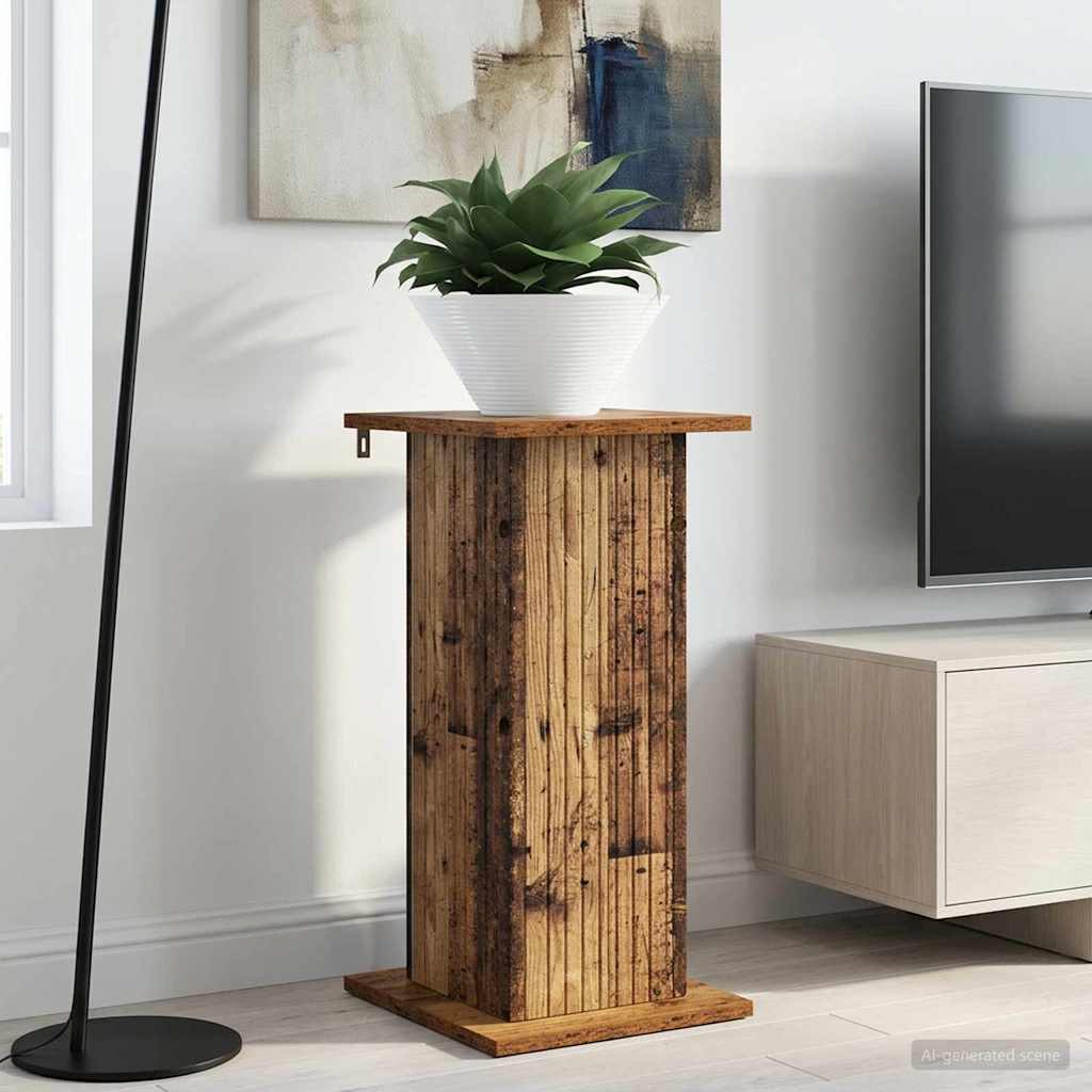 vidaXL Soporte de plantas Madera envejecida 30,5 x 30 x 60,5 cm